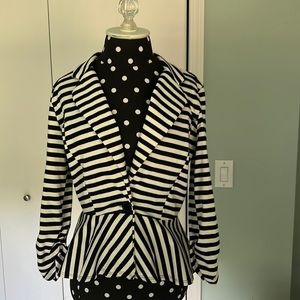 Black & white Peplum Blazer